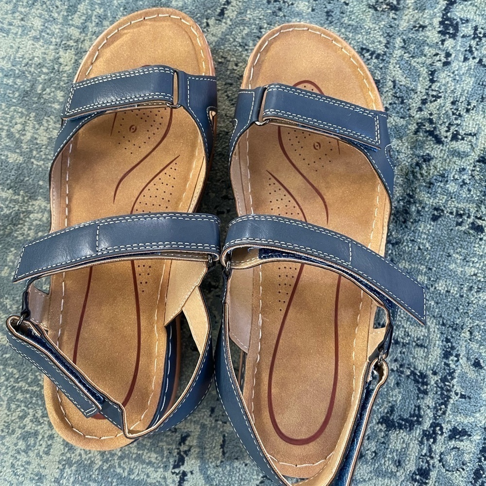 Blue Sandals 8/39 NWOT - Picture 2 of 5
